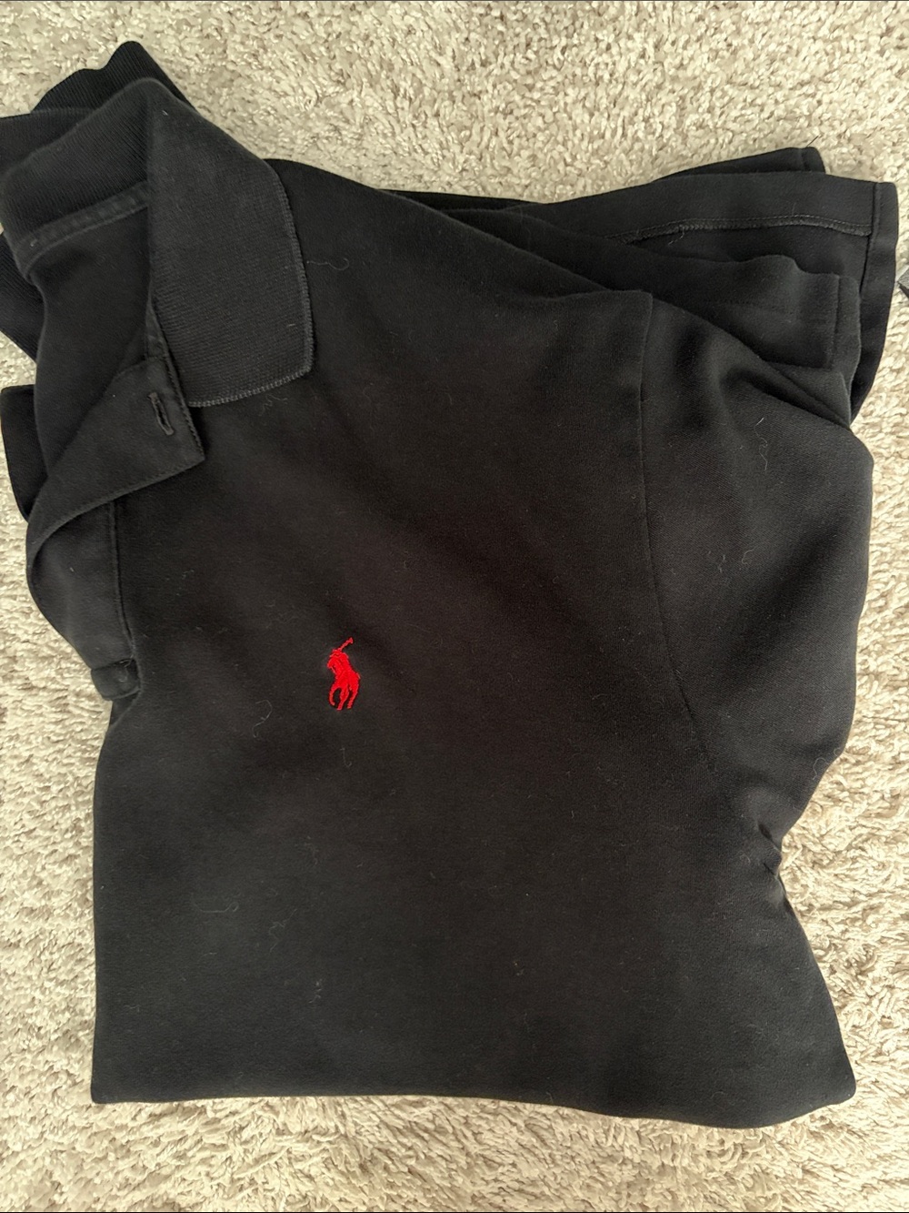 Ralph Lauren Men’s Black Polo with Red Pony Embroidery